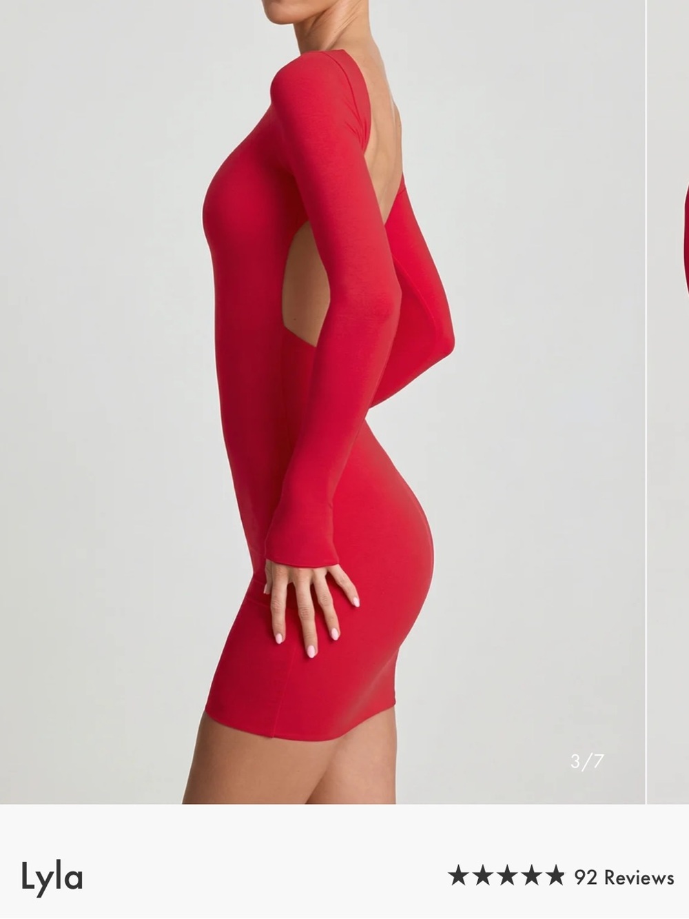 Oh Polly Lyla Open-Back Bodycon Mini Dress in Red